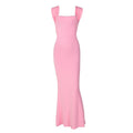 Damen Langärmliges Maxikleid mit schulterfreiem Design und Rüschendetails R&B