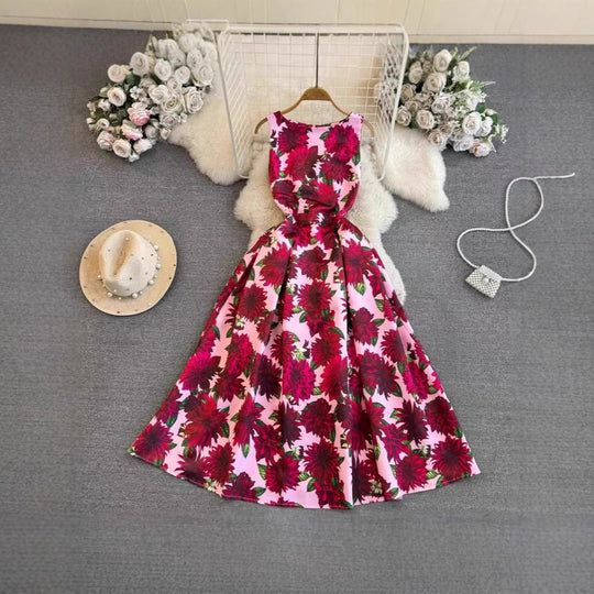 Damen Maxikleid mit floralen Applikationen und tailliertem Schnitt R&B