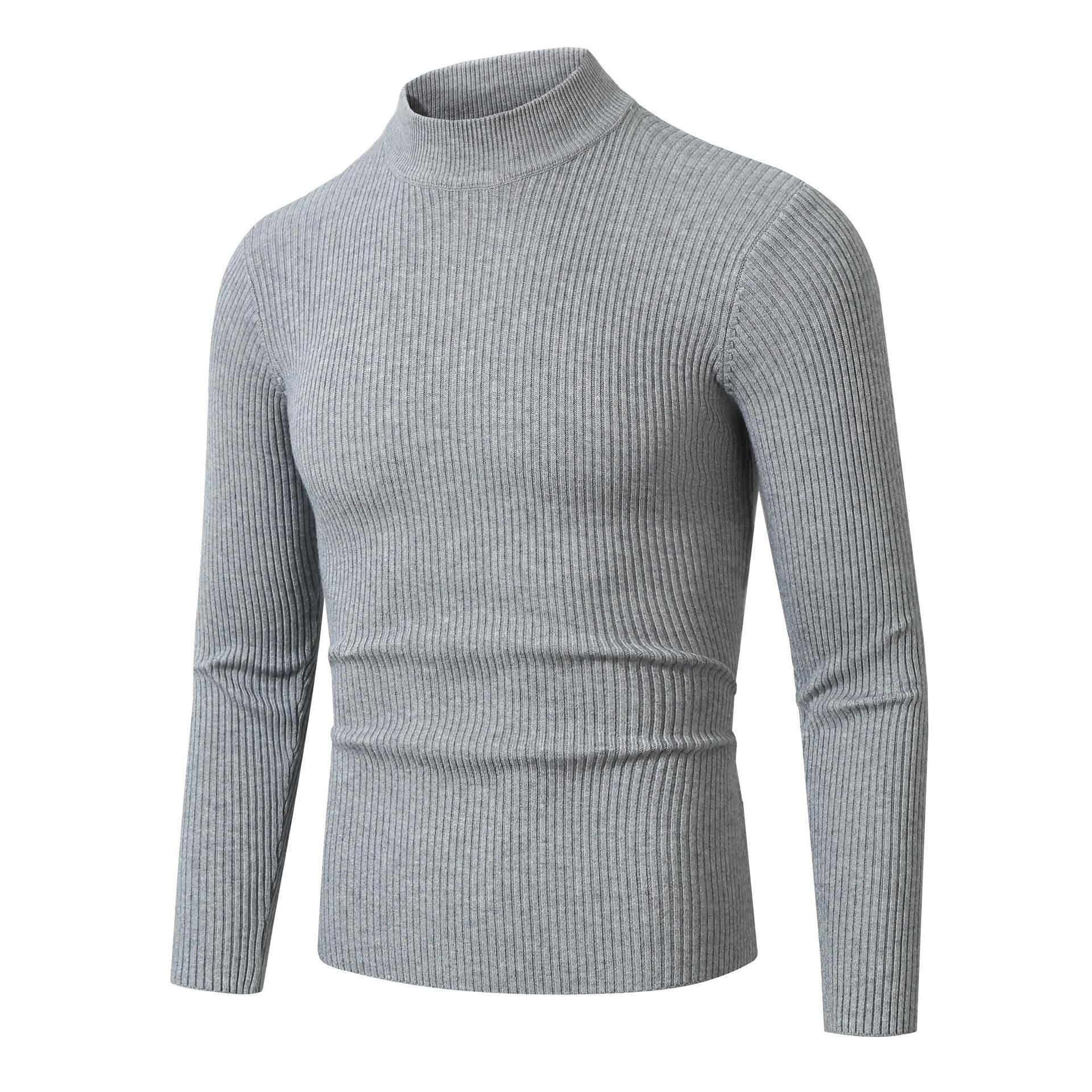 Herren Rollkragenpullover mit geripptem Design R&B