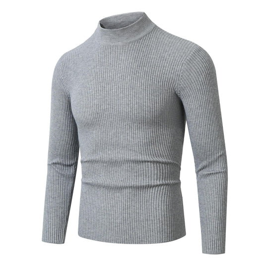 Herren Rollkragenpullover mit geripptem Design R&B