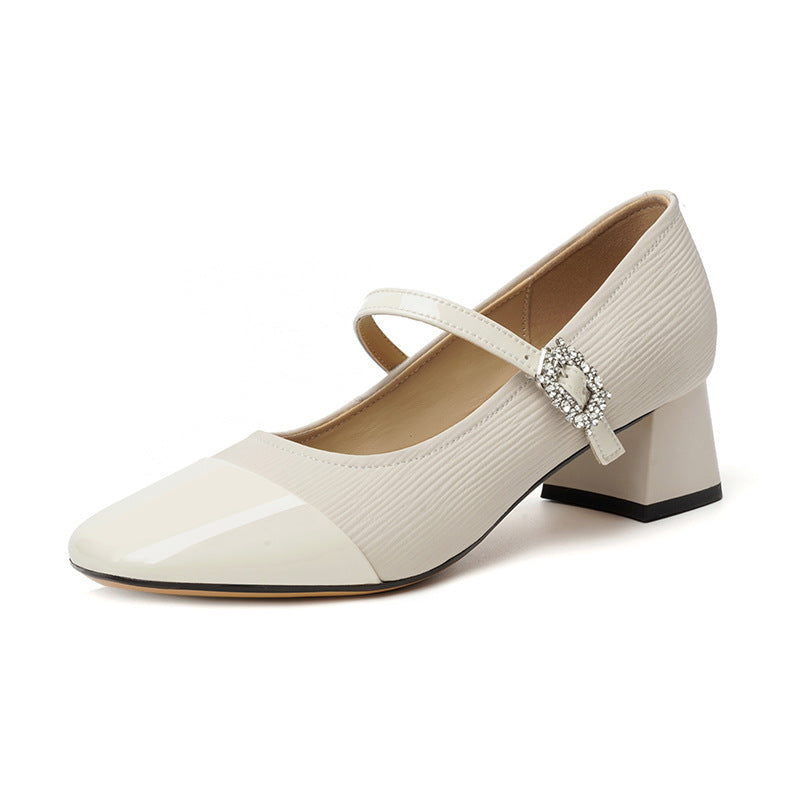 Damen Mary Jane Pumps mit eleganter Schnalle und komfortablem Blockabsatz R&B