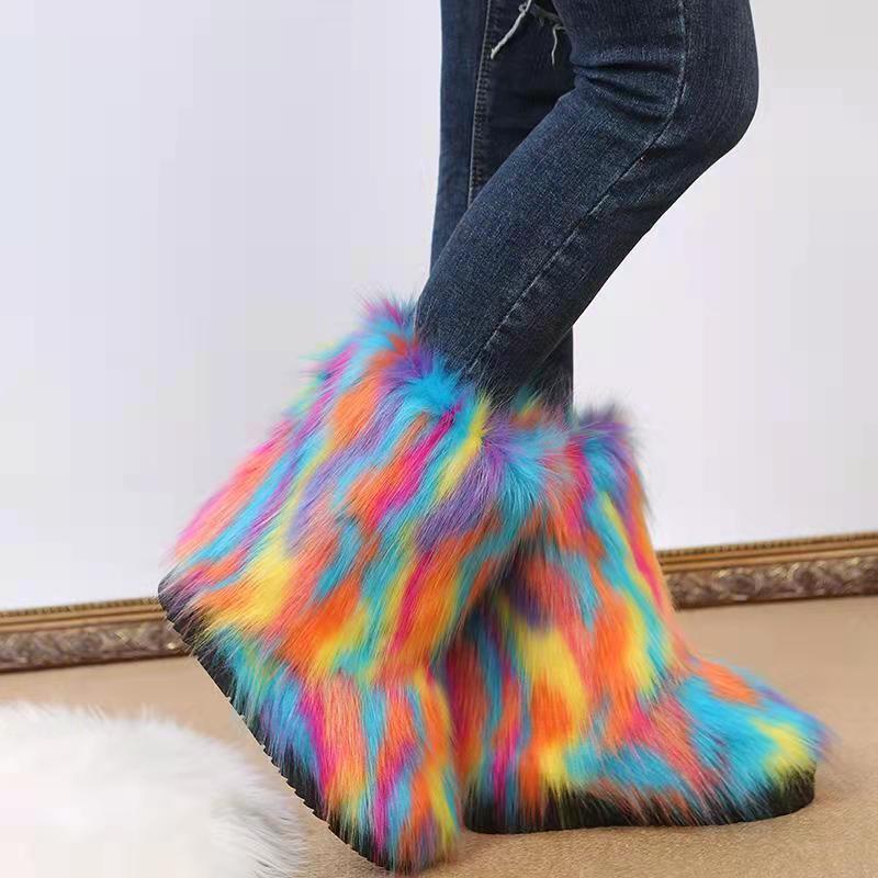 Damen Winterstiefel mit kuscheligem Kunstfell-Futter und rutschfester Sohle R&B