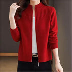 Damen Strickjacke mit hohem Kragen R&B