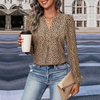 Damen Chiffonbluse mit trendigem Punktmuster und lässigem Schnitt R&B