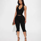 Damen Jumpsuit mit raffinierten Raffungselementen und stilvollen BindR&Bändern R&B