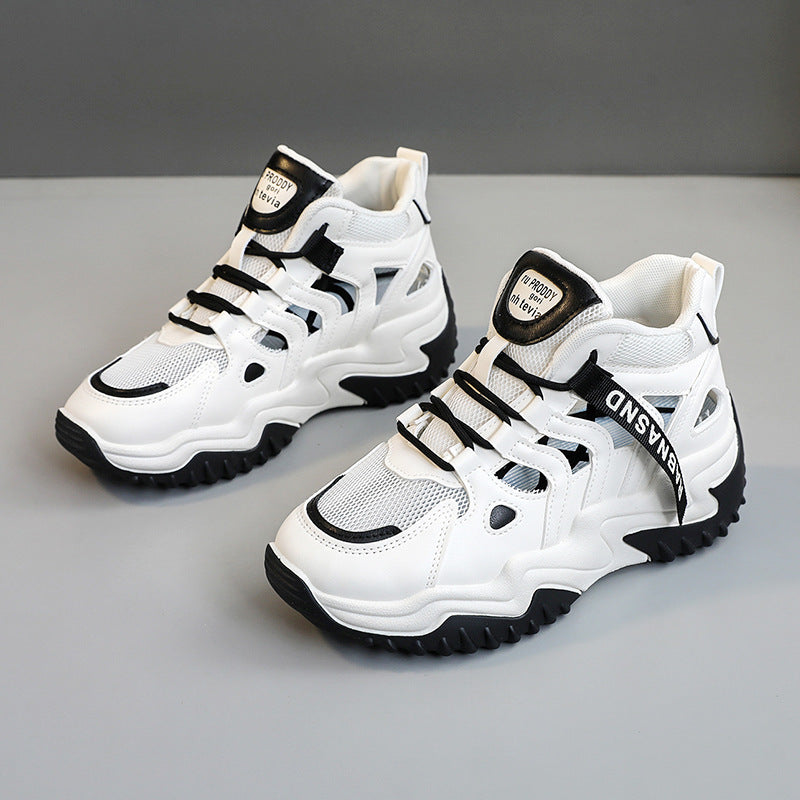 Damen Sportliche High-Top Sneakers mit atmungsaktiver Mesh-Konstruktion und dämpfender Sohle R&B