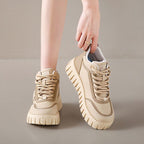 Damen Modische High-Top Sneakers mit dicker Profilsohle und eleganten Akzenten R&B