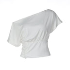 Damen Asymmetrisches Blusenshirt mit raffinierten Drapierungen R&B