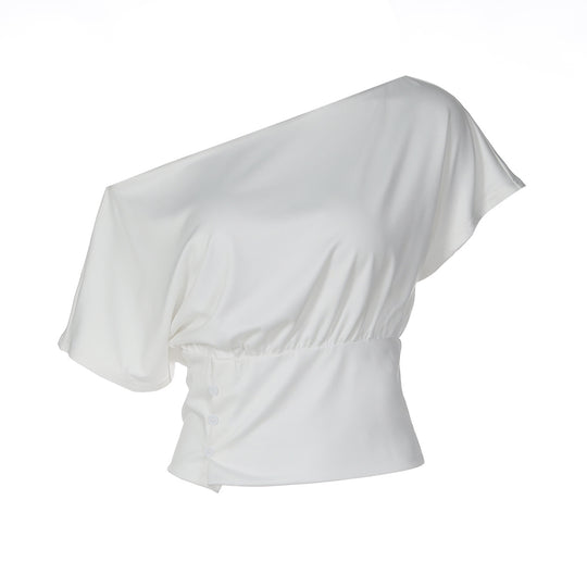 Damen Asymmetrisches Blusenshirt mit raffinierten Drapierungen R&B
