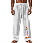 Herren Strandhose aus leichtem, atmungsaktivem GewR&Be mit buntem Print R&B