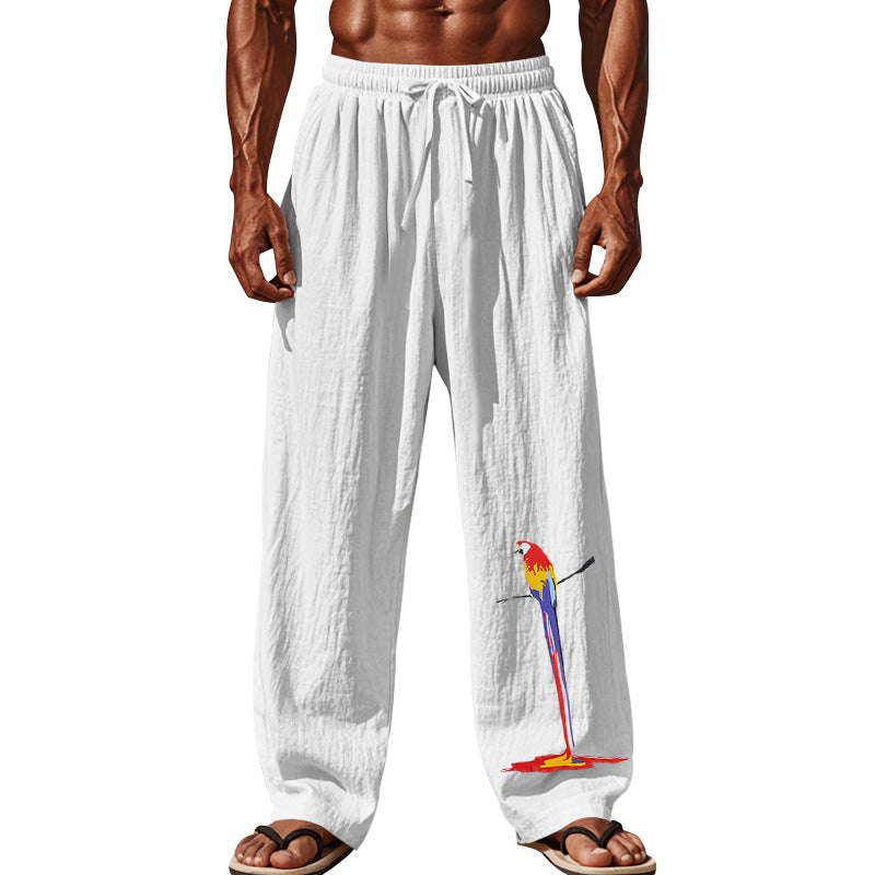 Herren Strandhose aus leichtem, atmungsaktivem GewR&Be mit buntem Print R&B