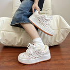 Damen Sneakers mit atmungsaktivem Obermaterial und modischem Muster
