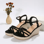 Damen Wedge-Sandaletten mit raffiniertem Riemendesign und bequemer Sohle R&B