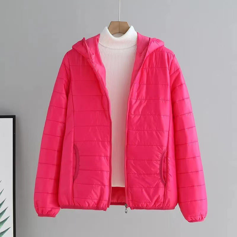 Damen gesteppte Übergangsjacke mit Kapuze und modernem Schnitt R&B