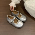 Damen Mary Jane Schuhe mit dekorativer Schnalle und eleganter Spitze R&B