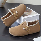 Damen Bequeme Hausschuhe mit dekorativem Riemen und weichem Innenfutter R&B