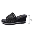 Damen modische Plateau Sandalen mit Netzdesign und Glitzerakzenten R&B