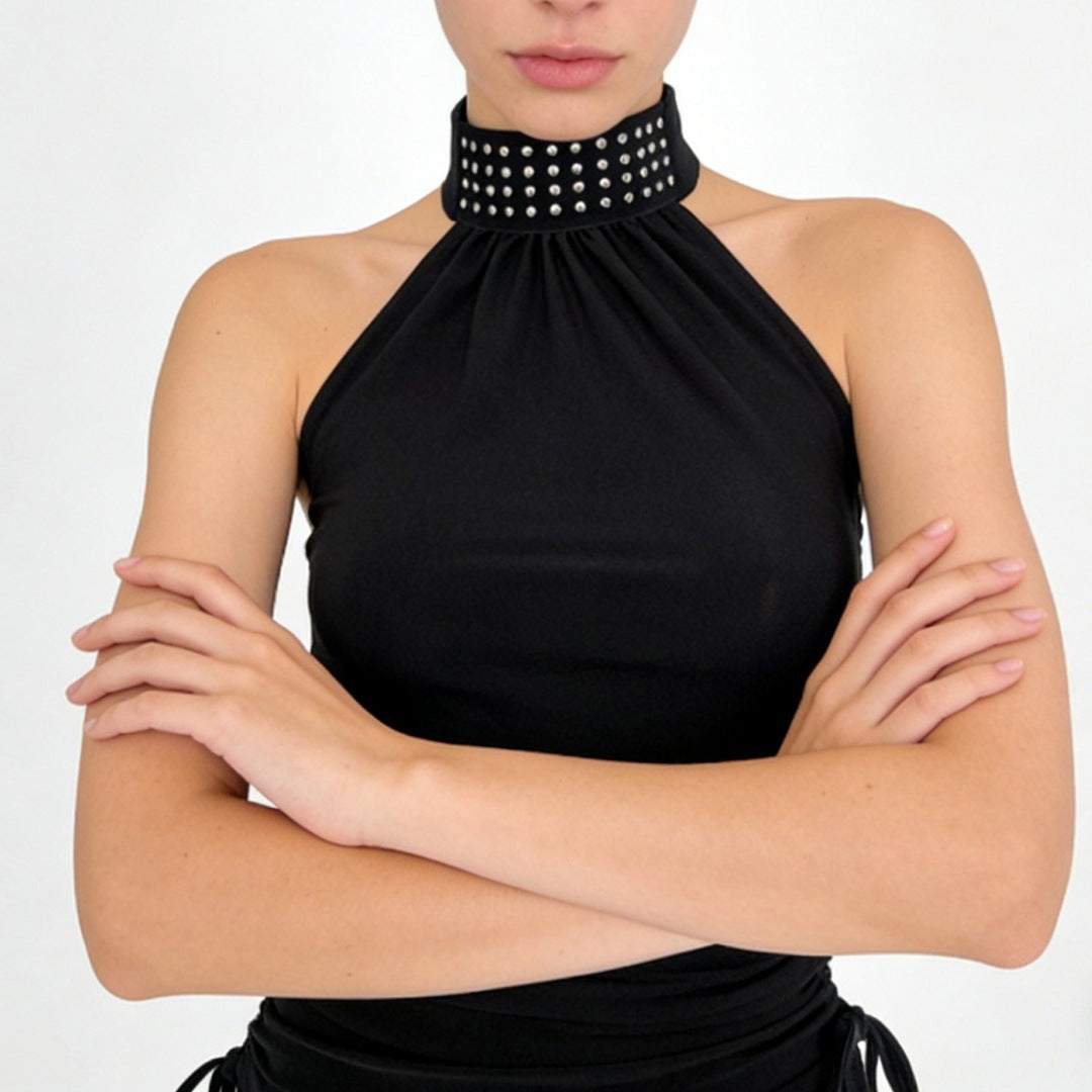Damen Hochgeschlossenes Top mit Rüschendetails R&B