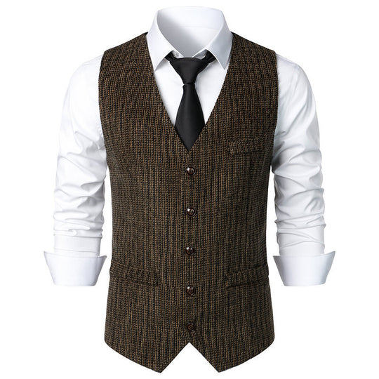 Herren elegante Steppweste mit modernem Schnitt und feinen Details R&B