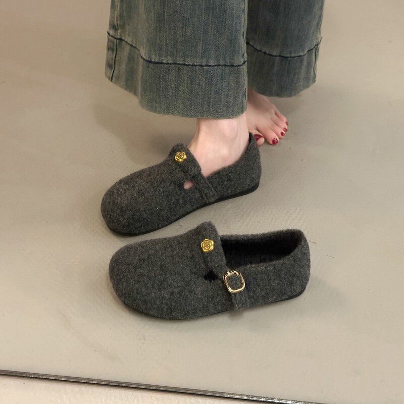 Damen Filzschuhe mit elegantem Schnallenverschluss R&B