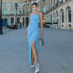 Damen elegantes drapiertes Abendkleid mit asymmetrischem Träger R&B