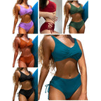Damen Hochgeschnittener Bikini mit raffiniertem Wickeldetail R&B