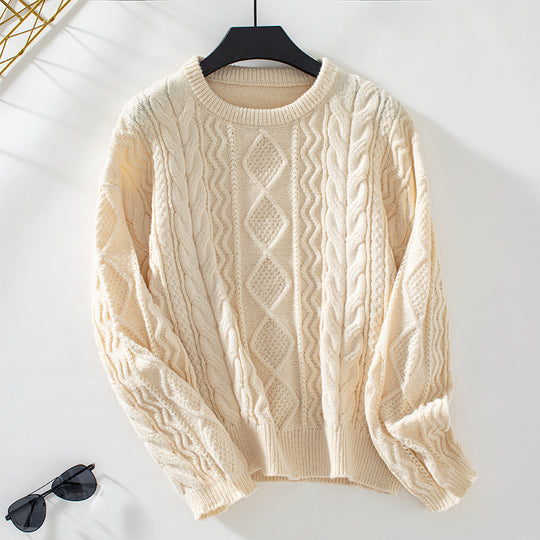 Damen Grobstrickpullover mit strukturiertem Zopfmuster R&B