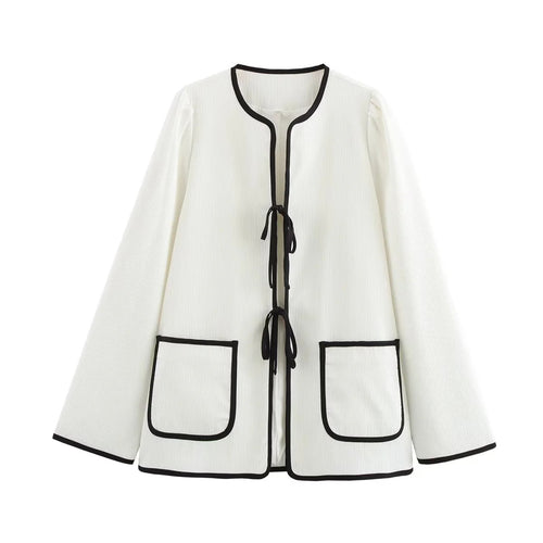 Damen lässige Arbeitsjacke mit praktischer Knopfdetail und modischen Taschen R&B