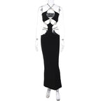 Damen Elegantes Maxikleid mit ausgefallenem Cut-Out-Design R&B