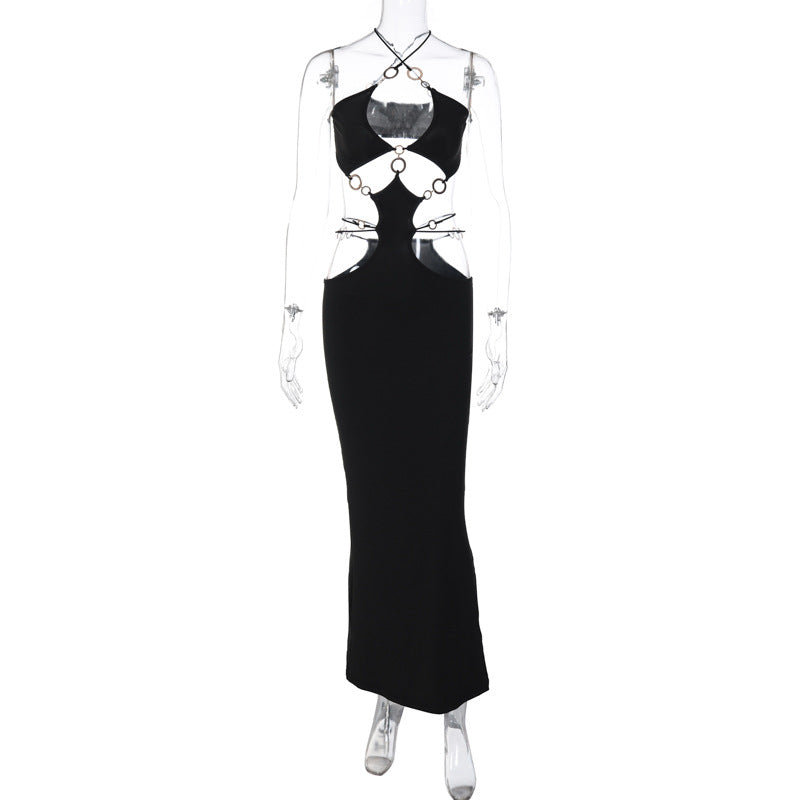Damen Elegantes Maxikleid mit ausgefallenem Cut-Out-Design R&B