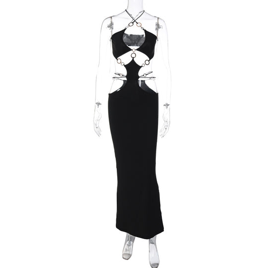 Damen Elegantes Maxikleid mit ausgefallenem Cut-Out-Design R&B
