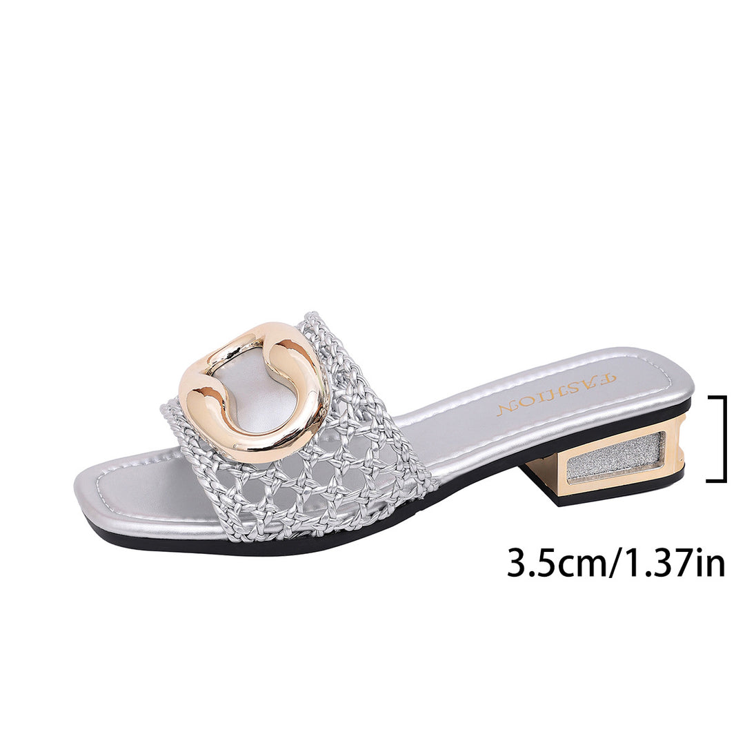 Damen Offene Mules mit geflochtenem Riemendesign R&B