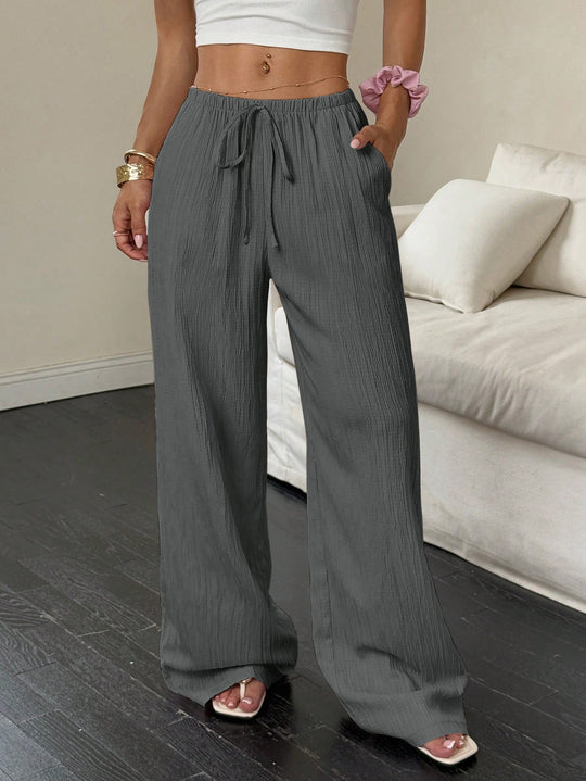 DamenWeit geschnittene Freizeit-Hose mit komfortablem Gummibund und praktischen Taschen R&B