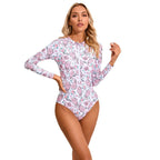 Damen Hochgeschlossener Einteiler Badeanzug mit zip und floralem Muster R&B
