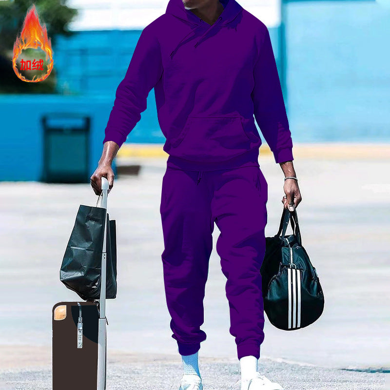 Herren lässiges Freizeit-Set mit Kapuzenpullover und Jogginghose R&B