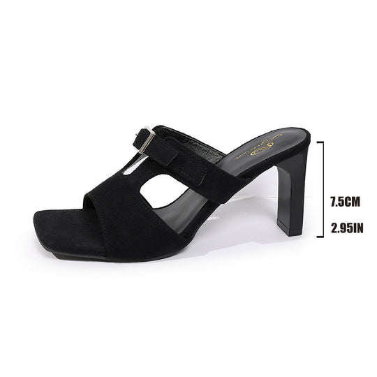 Damen Slingback-Pantoletten mit elegantem Riemendesign und modischem Absatz R&B