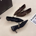 Damen elegante Mary Jane Pumps mit modischer Schnalle R&B