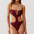 Damen Cut-Out Badeanzug mit modischem Schlüssel-Ausschnitt R&B