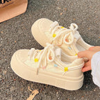 Damen Bequeme Sneakers mit elastischen Schnürsenkeln und atmungsaktiver Sohle R&B