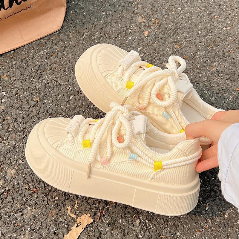 Damen Bequeme Sneakers mit elastischen Schnürsenkeln und atmungsaktiver Sohle R&B