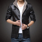 Herren Kunstlederjacke mit warmem Innenfutter