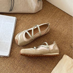 Damen Komfortable Ballerinas mit elastischem Riemchen und gepolsterter Innensohle