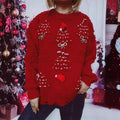 Damen Weihnachts-Pullover mit festlichem Motiv und 3D-Applikationen R&B