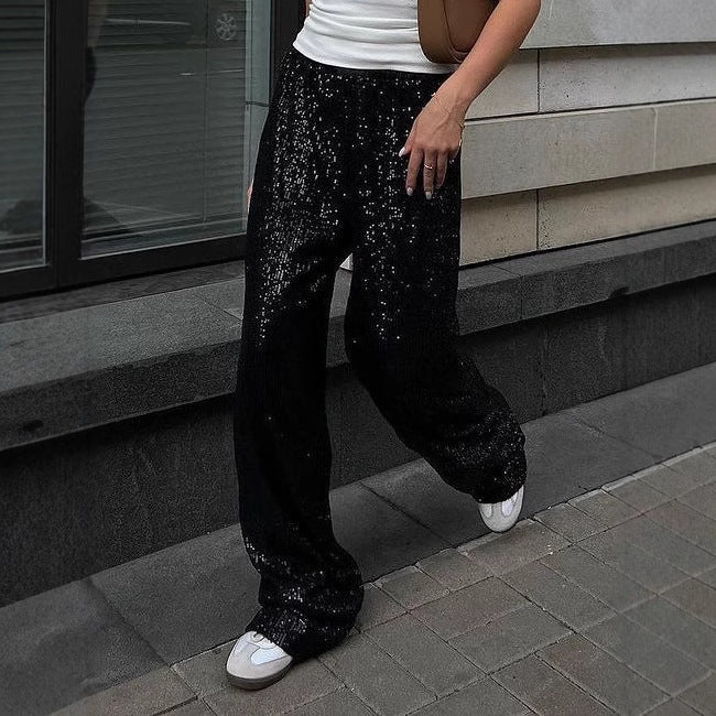 Damen Glitzernde Palazzo-Hose R&B