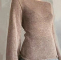 Damen Eleganter Feinstrickpullover mit lässigem Schnitt und Rundhalsausschnitt R&B