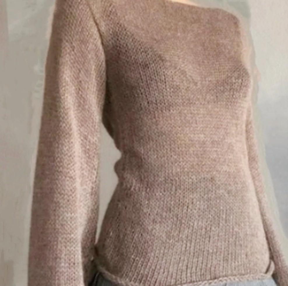 Damen Eleganter Feinstrickpullover mit lässigem Schnitt und Rundhalsausschnitt R&B