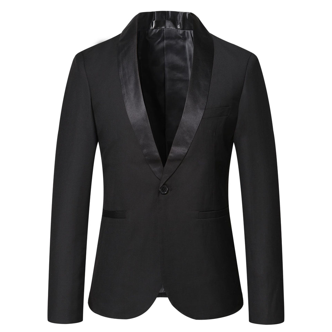 Herren eleganter Smoking-Blazer mit schickem Satinrevers R&B