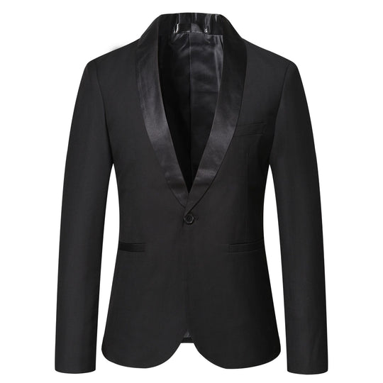 Herren eleganter Smoking-Blazer mit schickem Satinrevers R&B