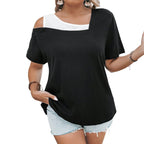 Damen lässiges Oberteil mit Cut-Out und asymmetrischem Schnitt R&B