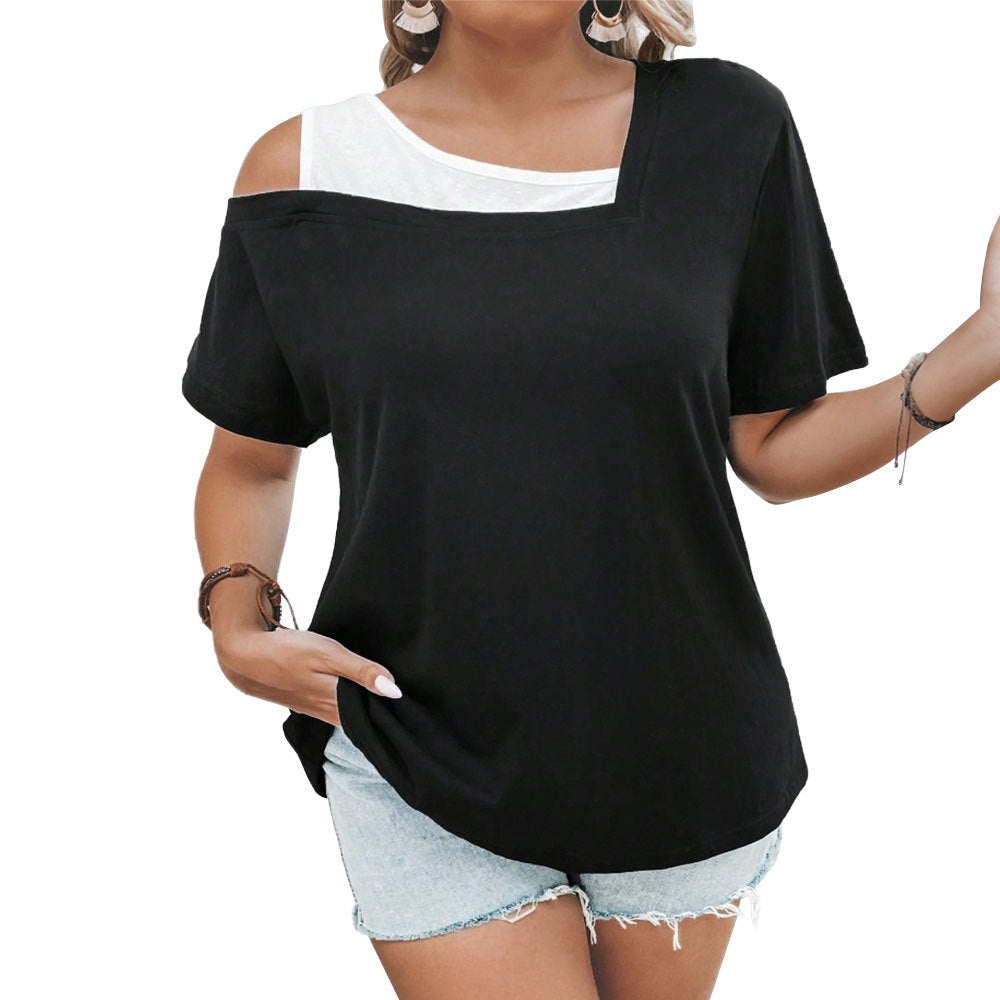 Damen lässiges Oberteil mit Cut-Out und asymmetrischem Schnitt R&B